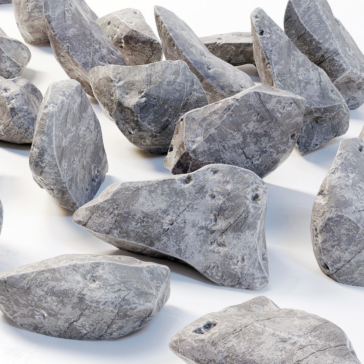 Stone rock river splinter n1a 3D model_4