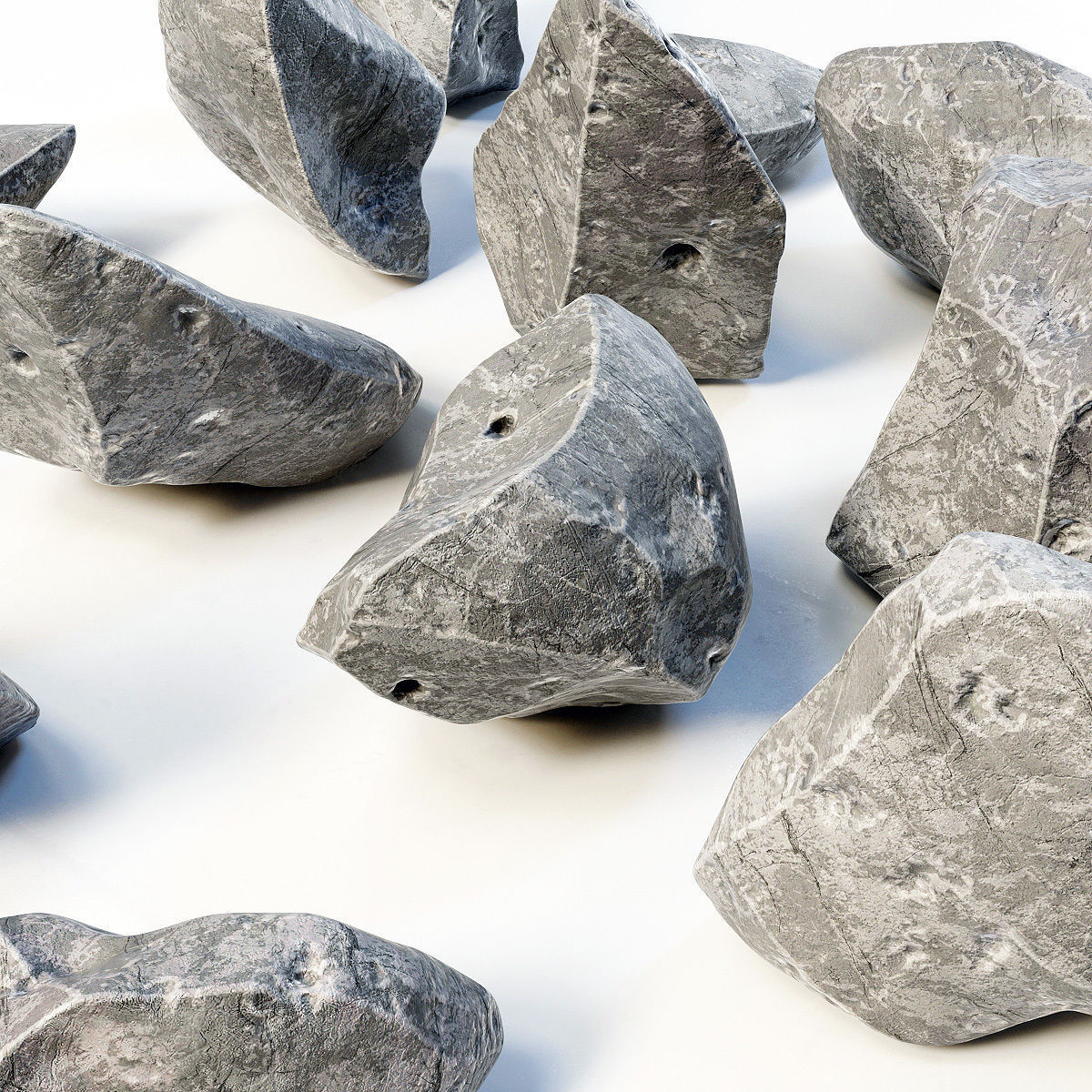 Stone rock river splinter n1a 3D model_3