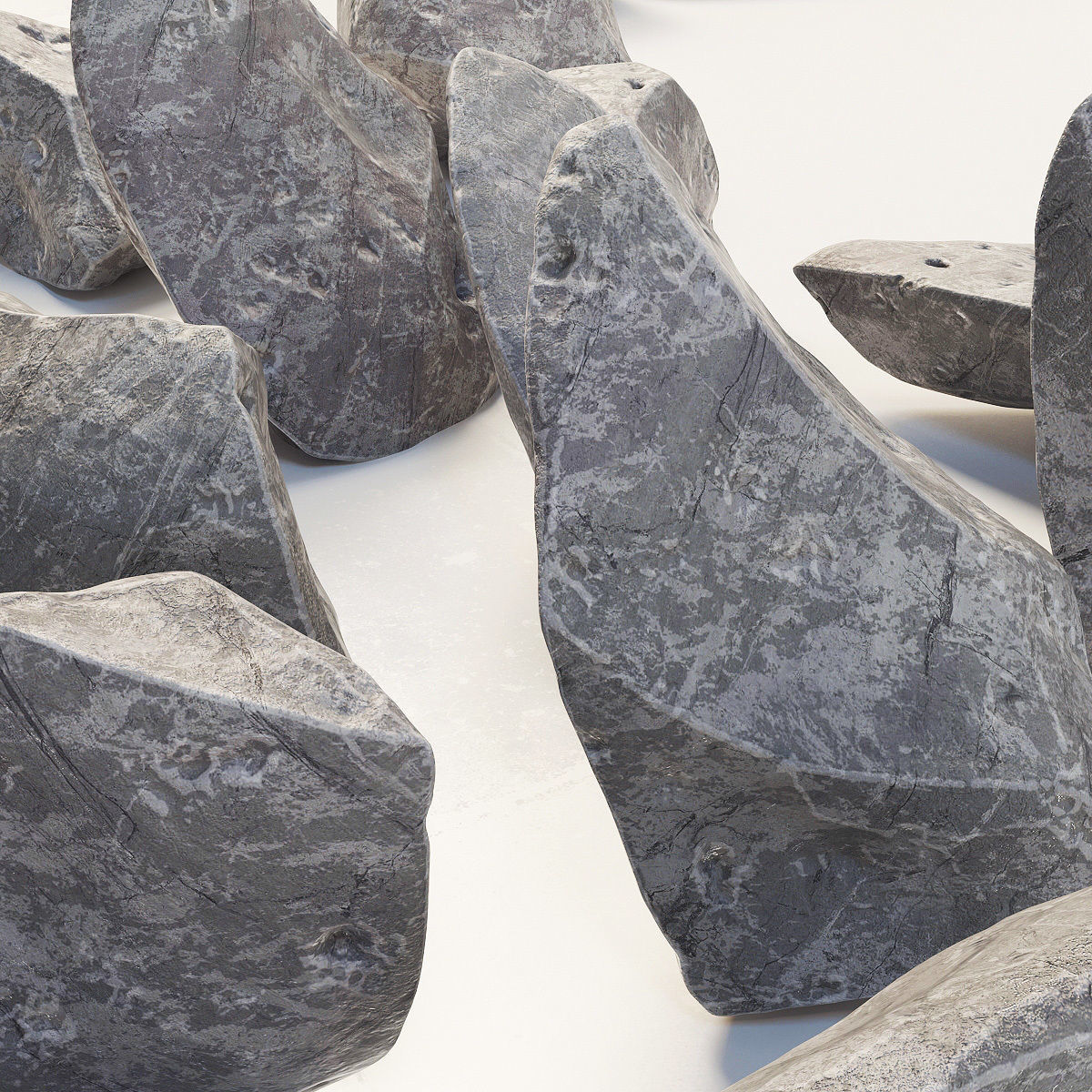 Stone rock river splinter n1a 3D model_1