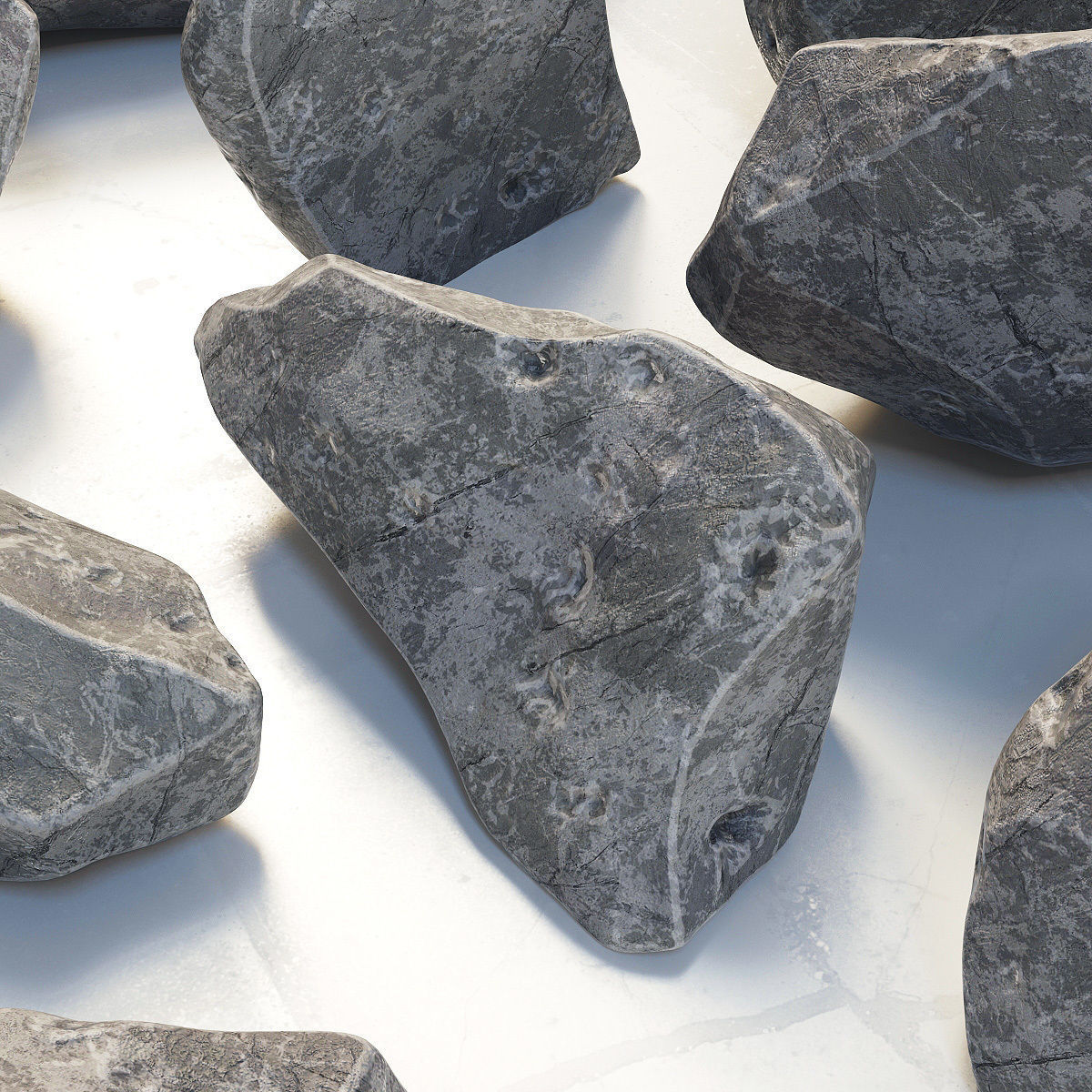 Stone rock river splinter n1a 3D model_5