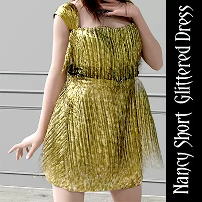 Dforce Nancy short glittered Dress For Genesis 8 Female 3D model