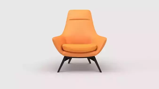 chair orange lounge with legs