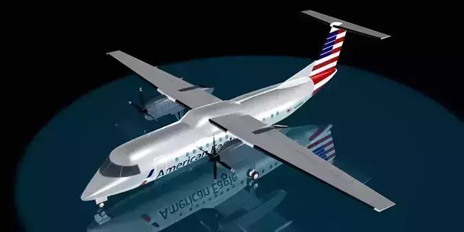 American Airlines dash 8-300 3D model American Airlines dash 8-300 3D model