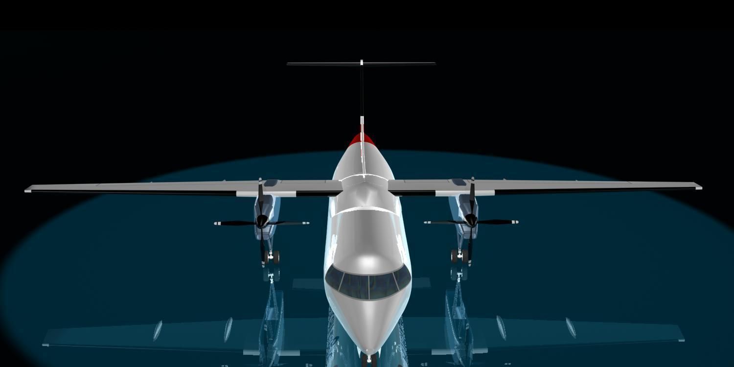 American Airlines dash 8-300 3D model_6