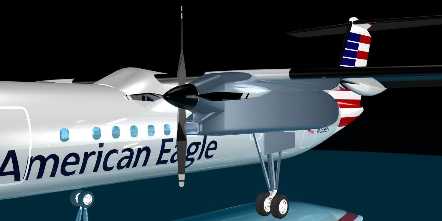 American Airlines dash 8-300 3D model_16