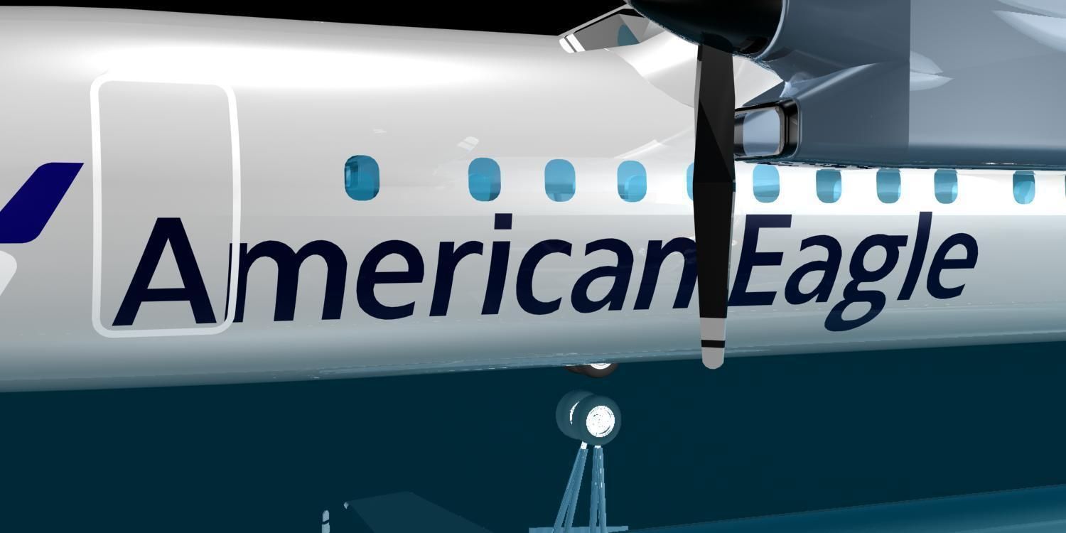 American Airlines dash 8-300 3D model_18