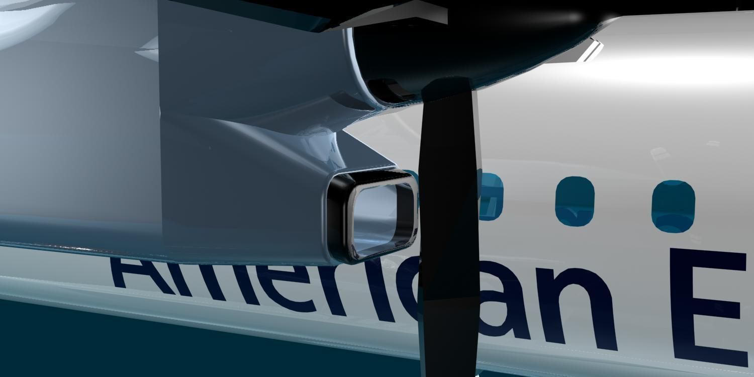 American Airlines dash 8-300 3D model_12