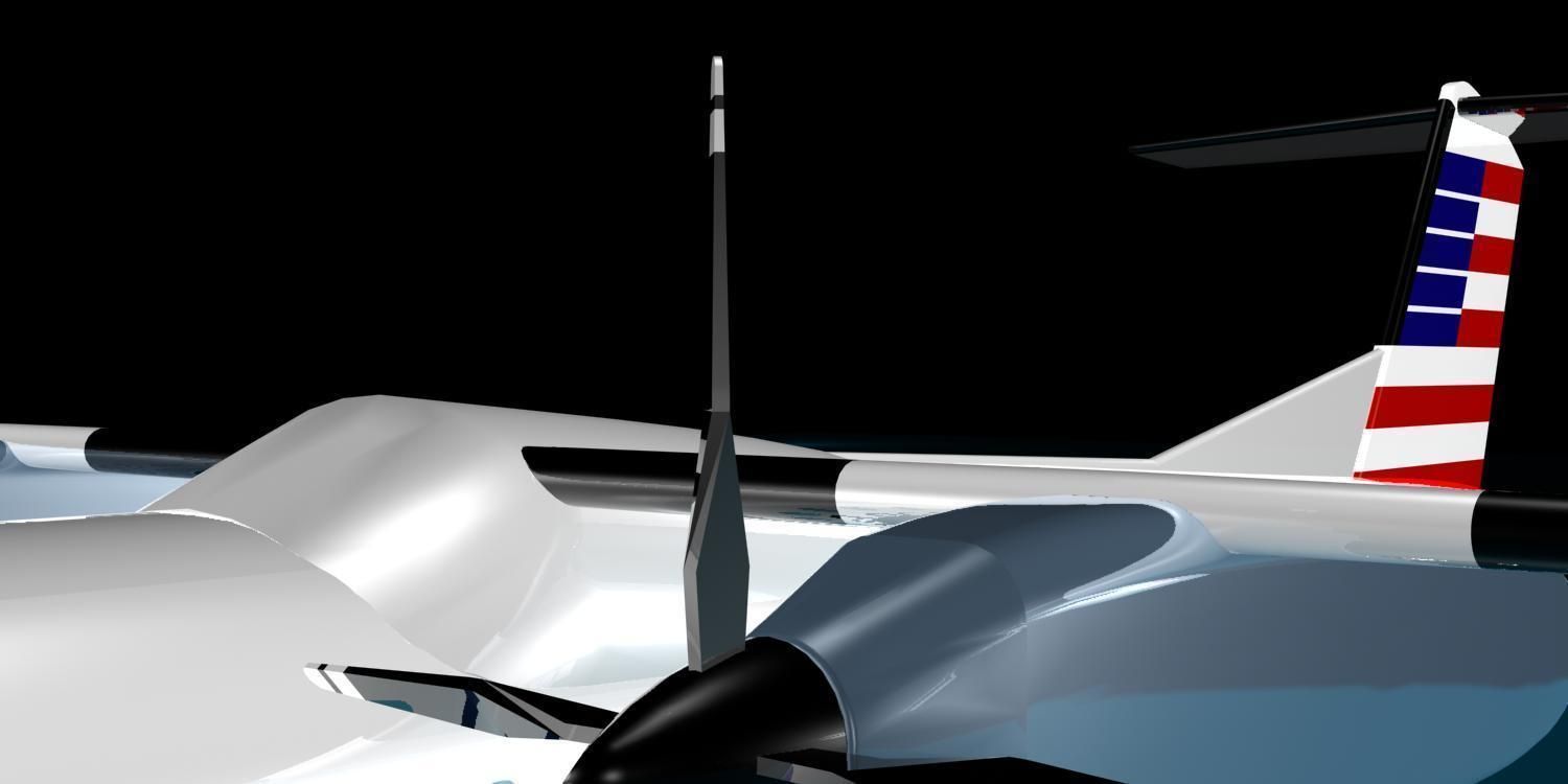 American Airlines dash 8-300 3D model_9