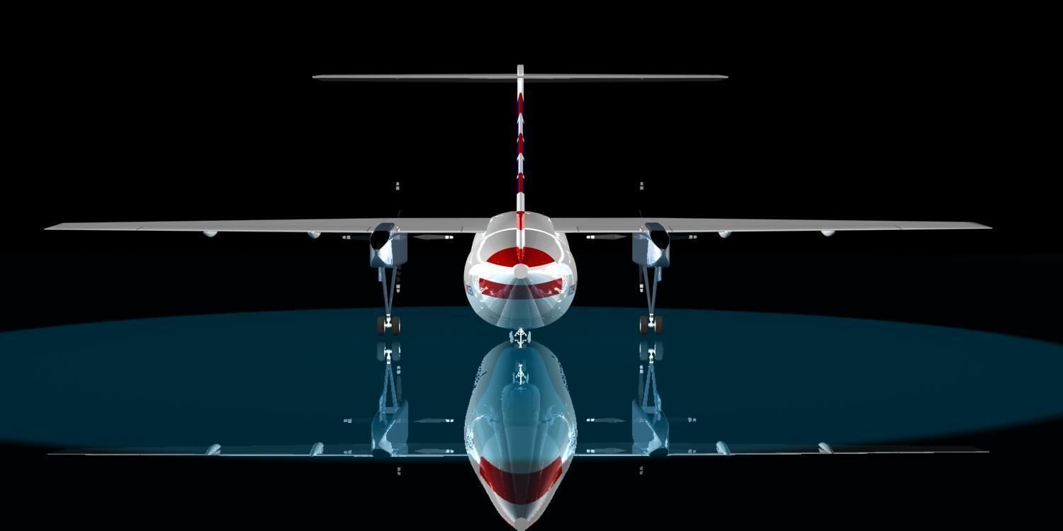 American Airlines dash 8-300 3D model_2