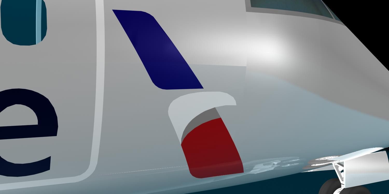 American Airlines dash 8-300 3D model_17