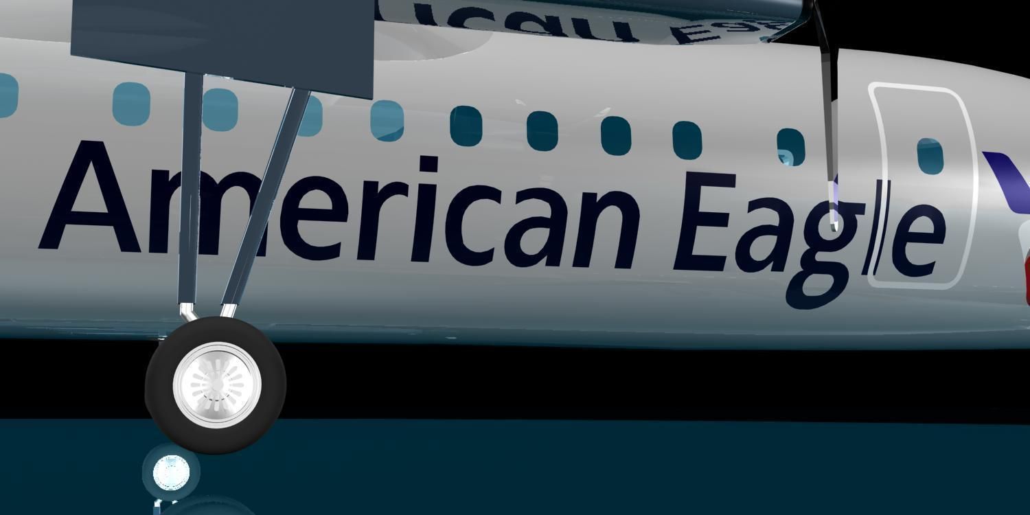 American Airlines dash 8-300 3D model_19