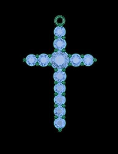 Diamond Cross Pendant Mid Size 3D print model