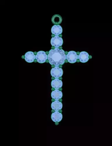 Diamond Cross Pendant Mid Size