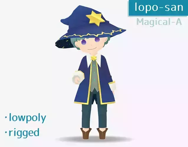 lopo-san Magical-A  Low-poly 3D model