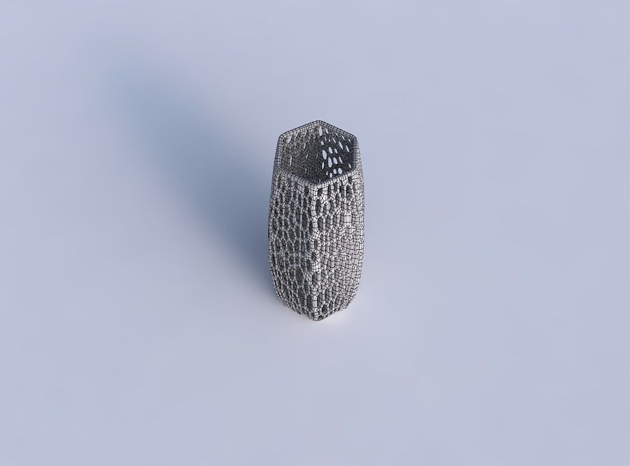 Vase hexagon with organic lattice and tappered thickness 3D print model_6