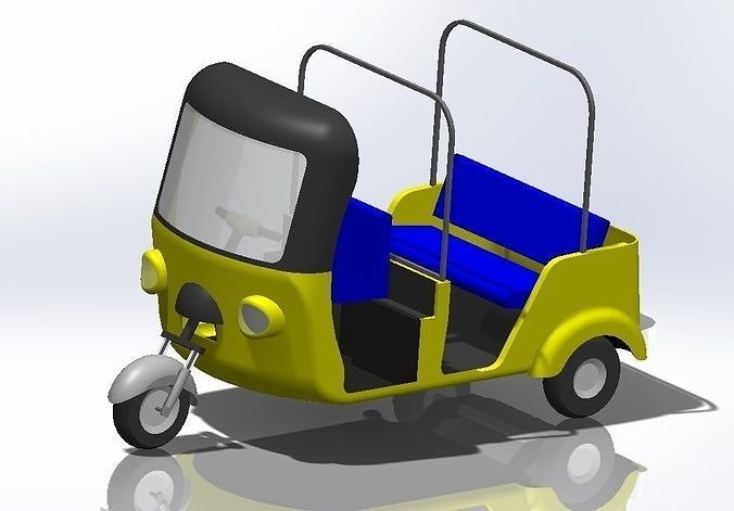 tuktuk three wheeled tricycle Free 3D print model