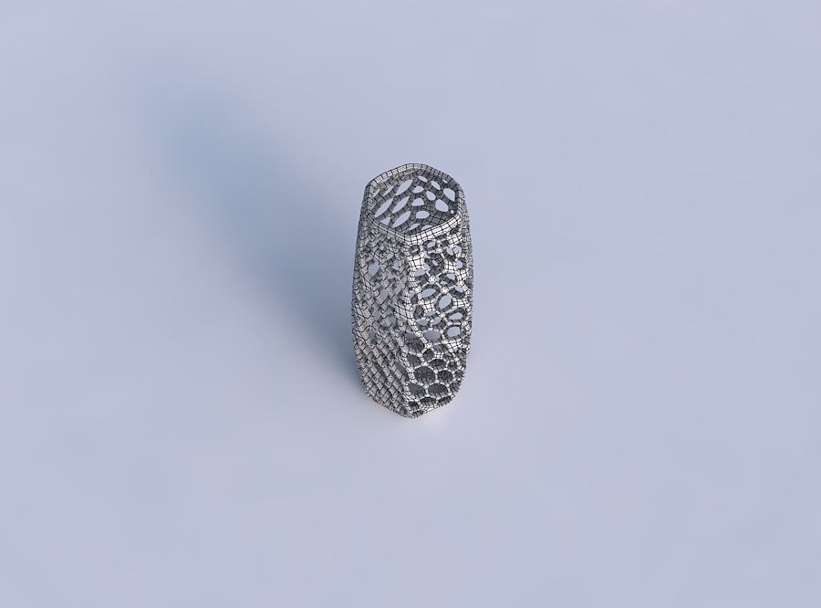 Vase hexagon with twisted dense organic lattice 3D print model_6