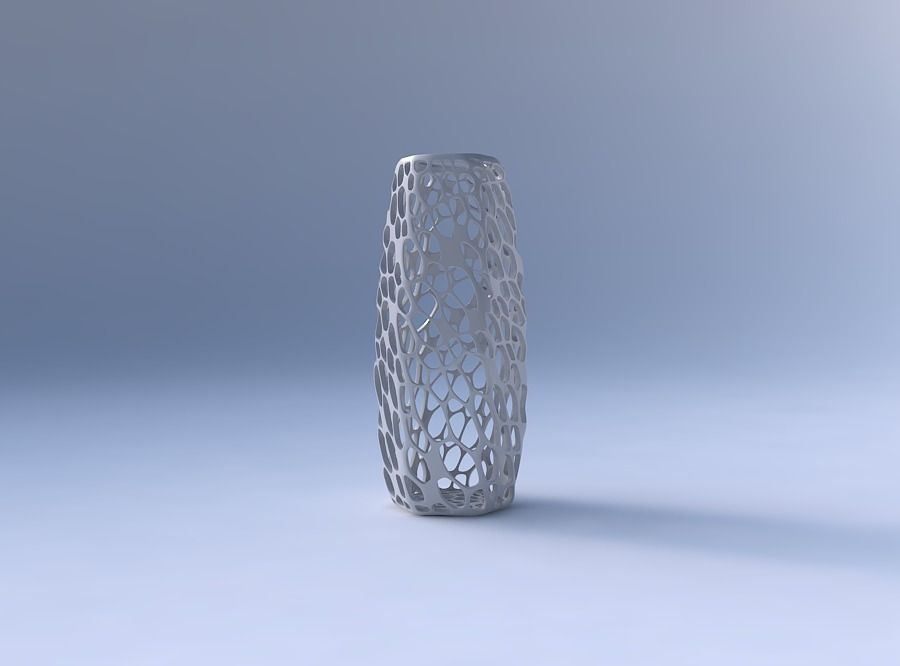 Vase hexagon with twisted dense organic lattice 3D print model_4