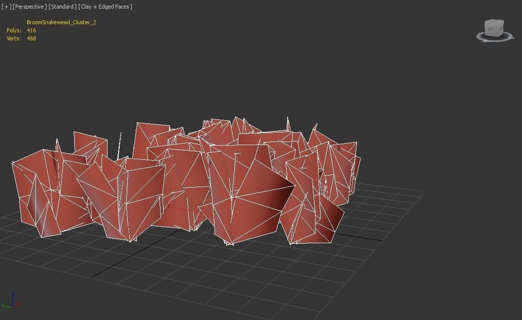 Broom Snakeweed Cluster grass Low-poly 3D model_3