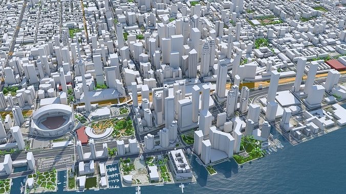 Toronto City in Canada Low-poly 3D model 2