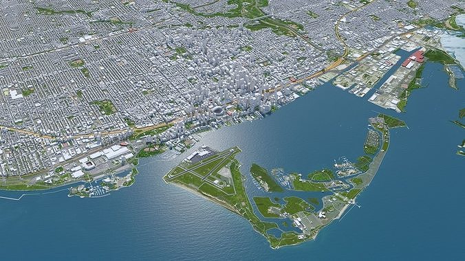 Toronto City in Canada Low-poly 3D model 4