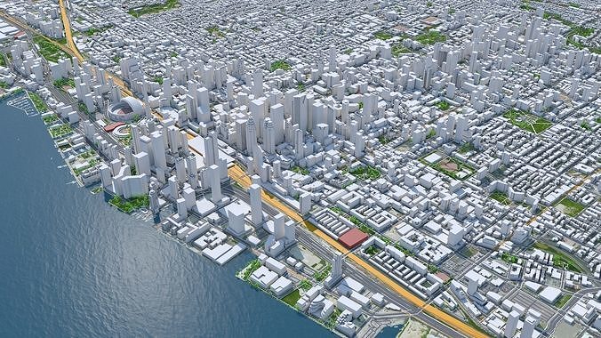 Toronto City in Canada Low-poly 3D model 7