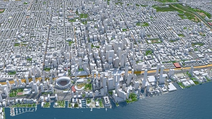 Toronto City in Canada Low-poly 3D model 3
