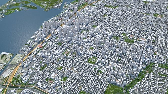 Toronto City in Canada Low-poly 3D model 6