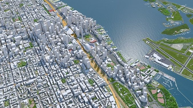 Toronto City in Canada Low-poly 3D model 5