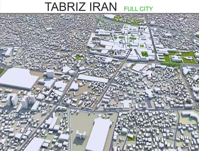 Tabriz city Iran Low-poly 3D model