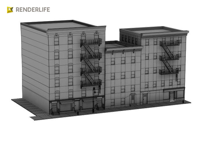 Tenement Block 3 3D model_1