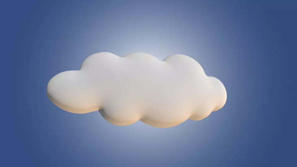cartoon cloud Free low-poly 3D model_0