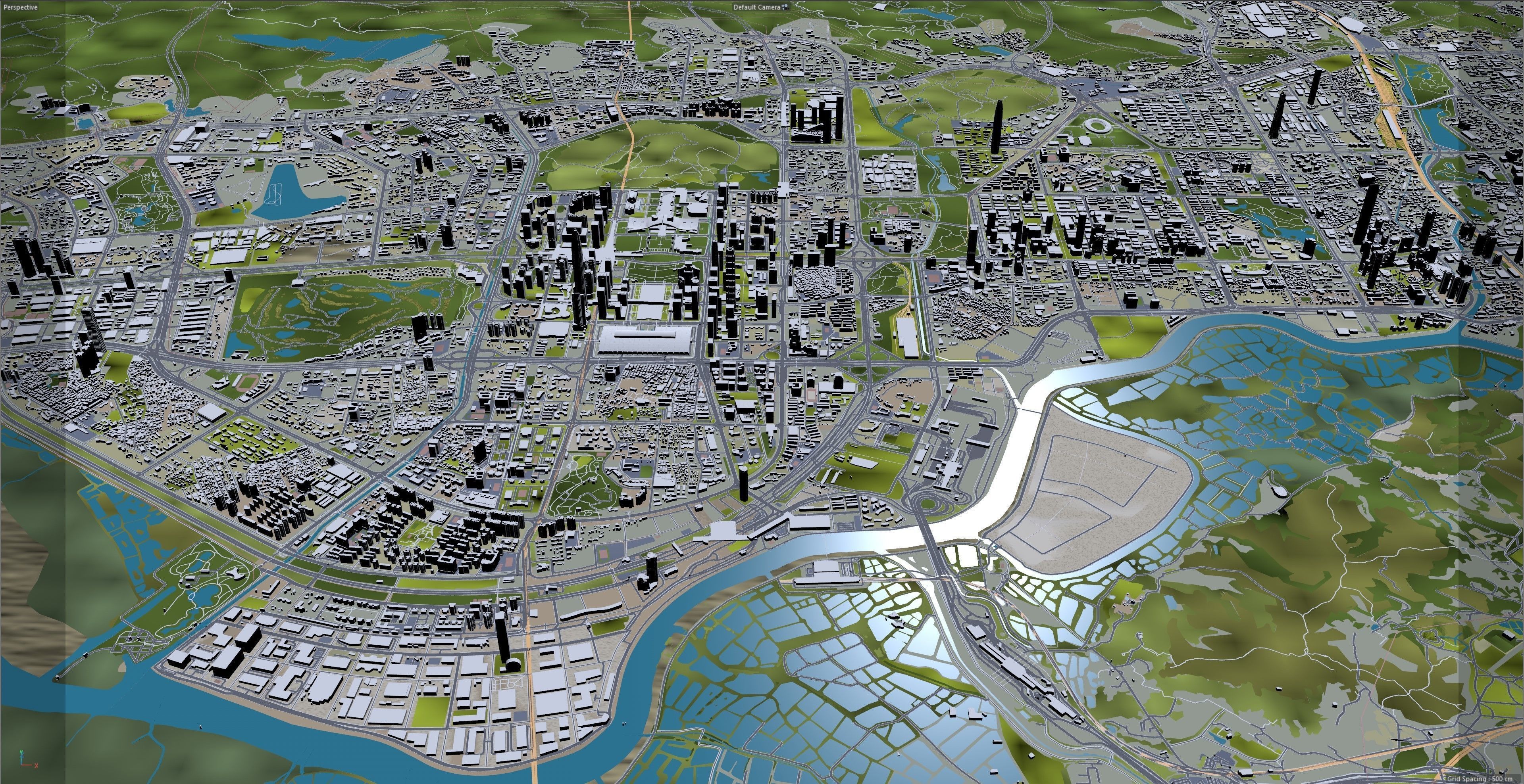 Shenzhen City China Low-poly 3D model_23