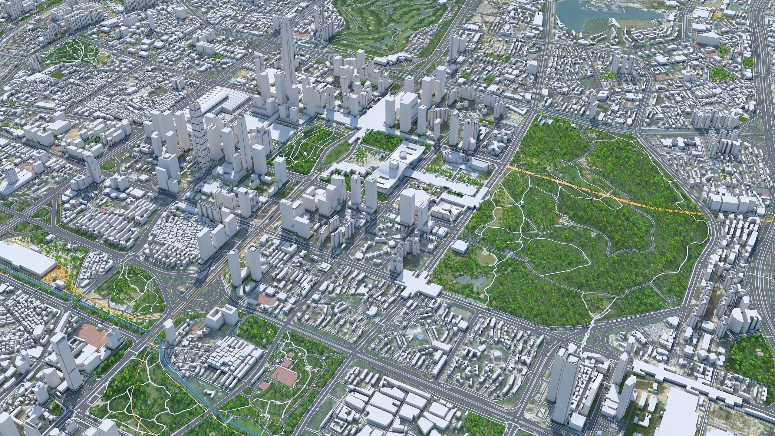 Shenzhen City China Low-poly 3D model_4