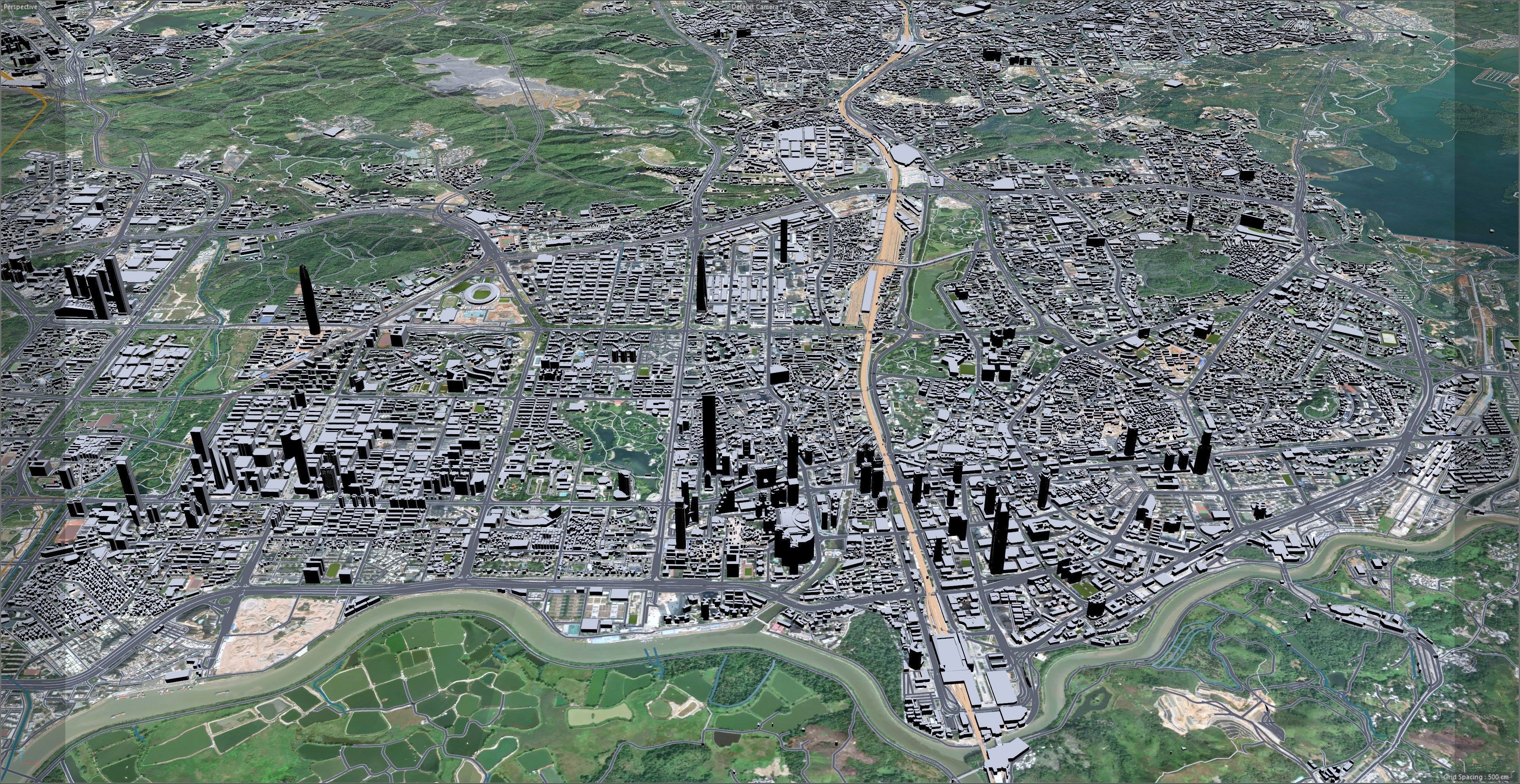 Shenzhen City China Low-poly 3D model_28