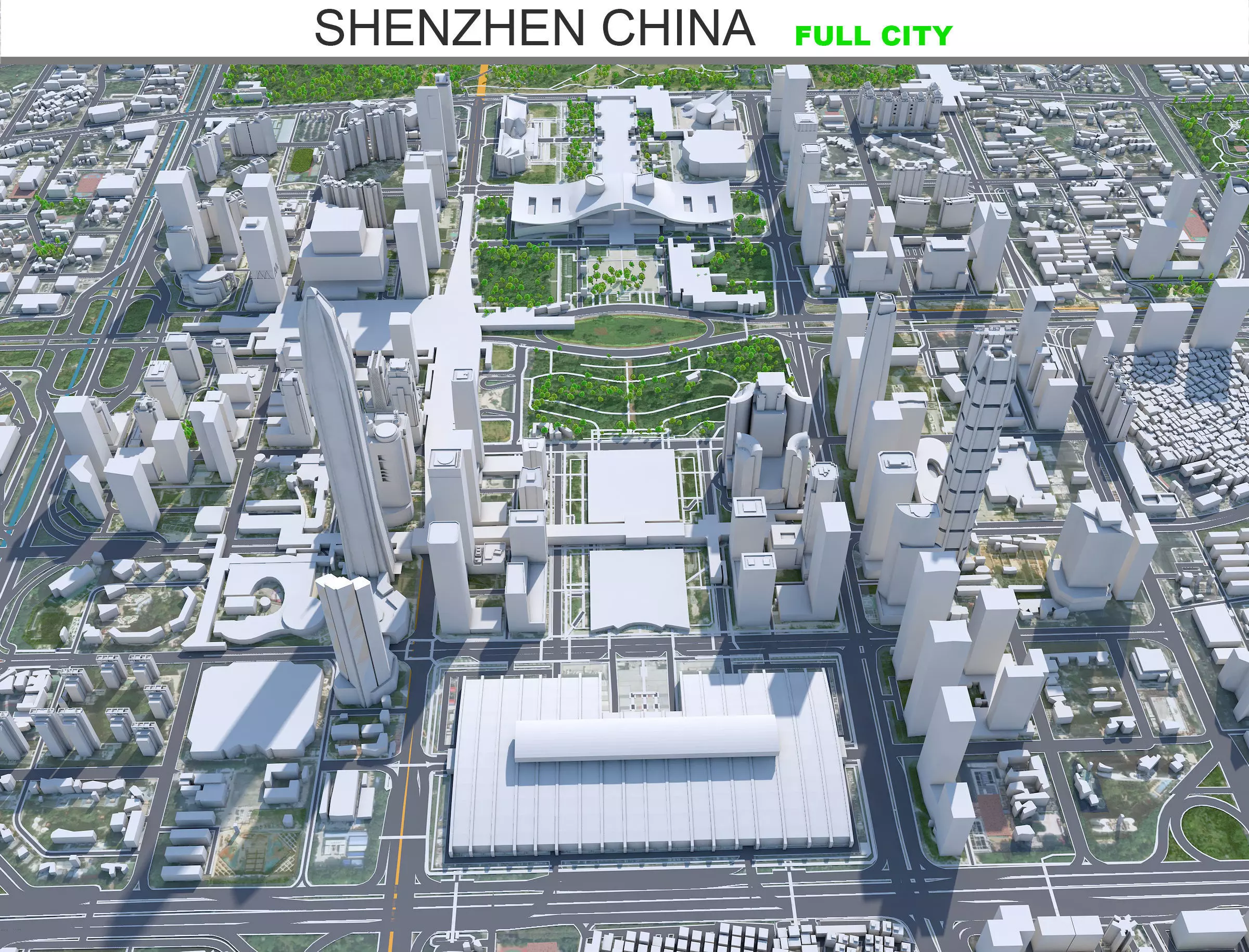 Shenzhen City China Low-poly 3D model_0