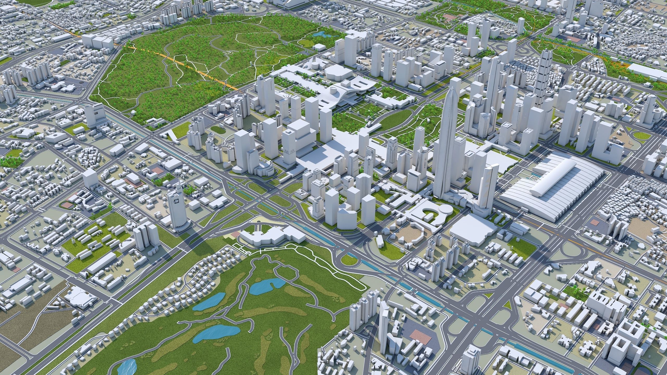 Shenzhen City China Low-poly 3D model_17