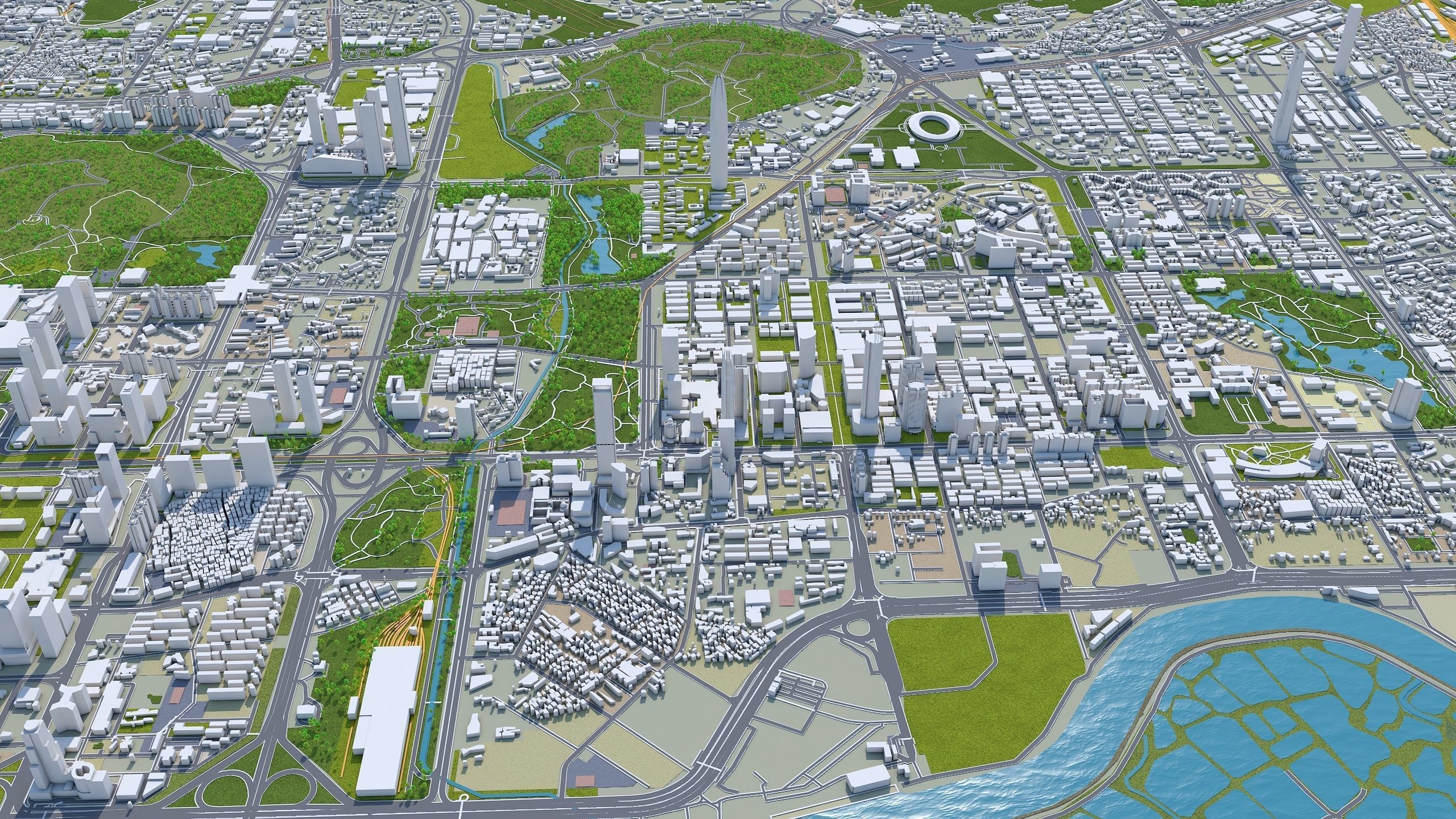 Shenzhen City China Low-poly 3D model_18