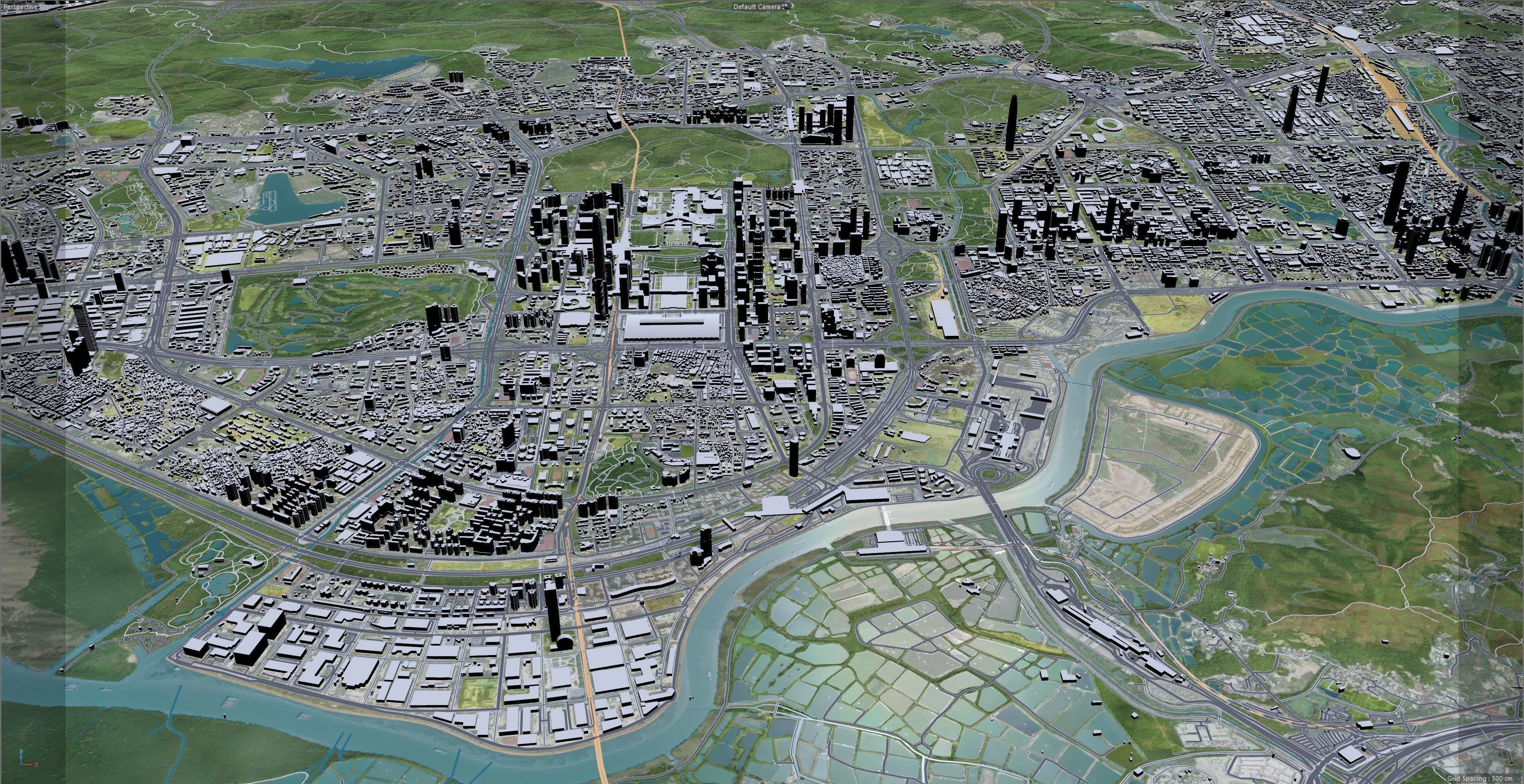 Shenzhen City China Low-poly 3D model_29