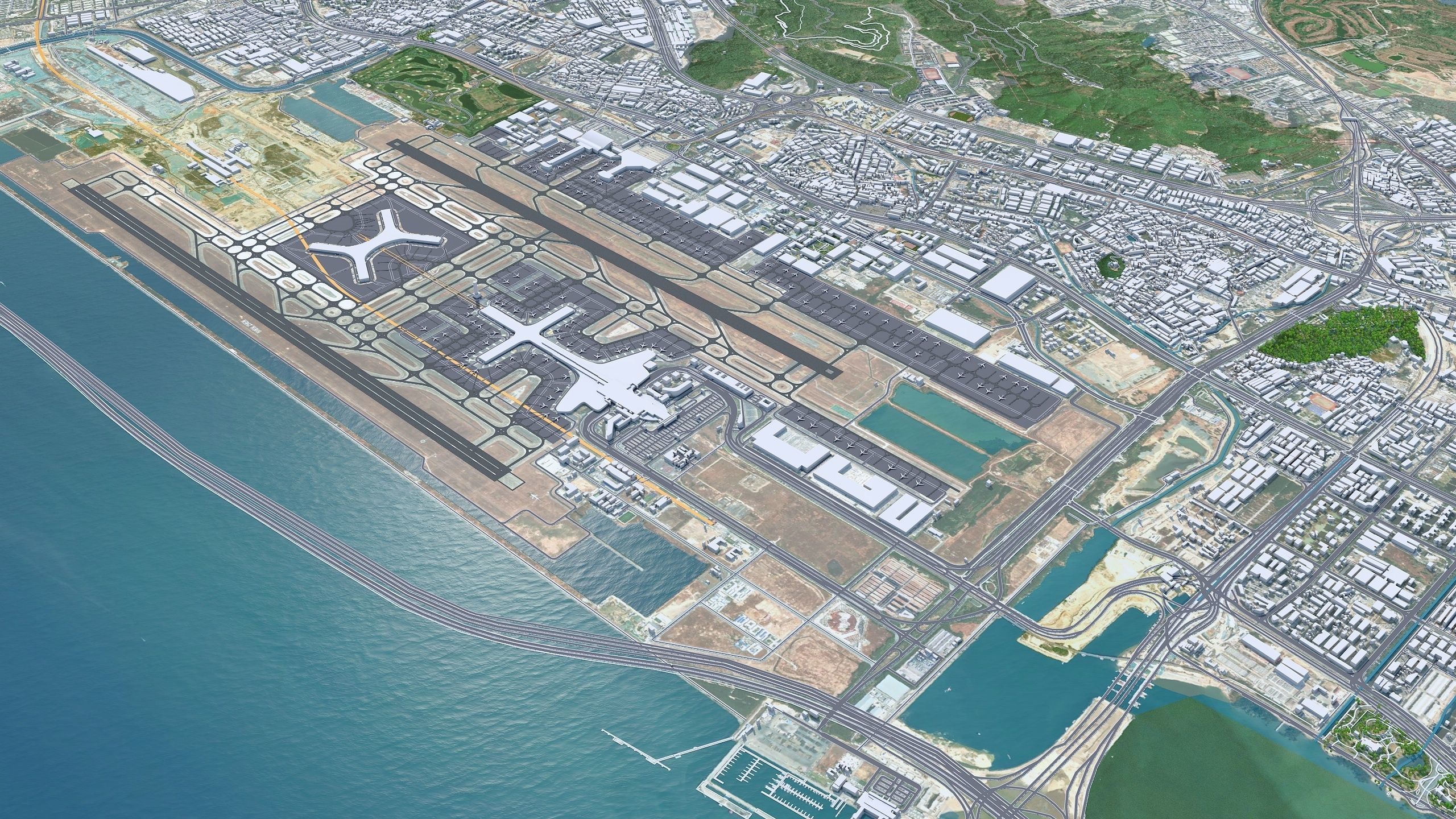 Shenzhen City China Low-poly 3D model_11