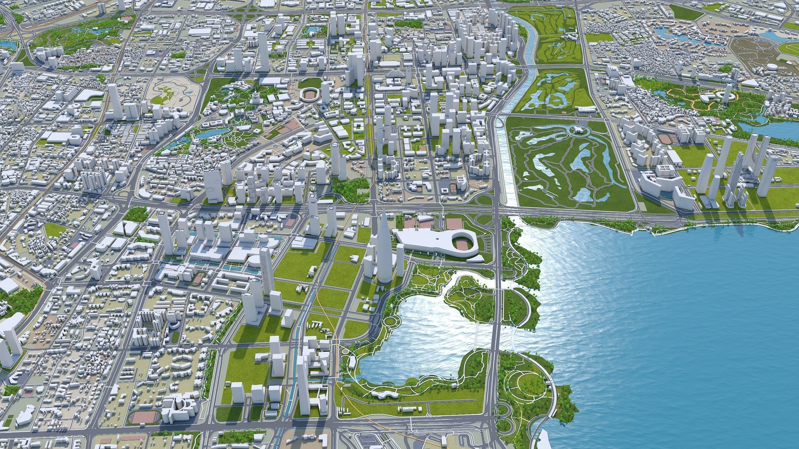 Shenzhen City China Low-poly 3D model_14