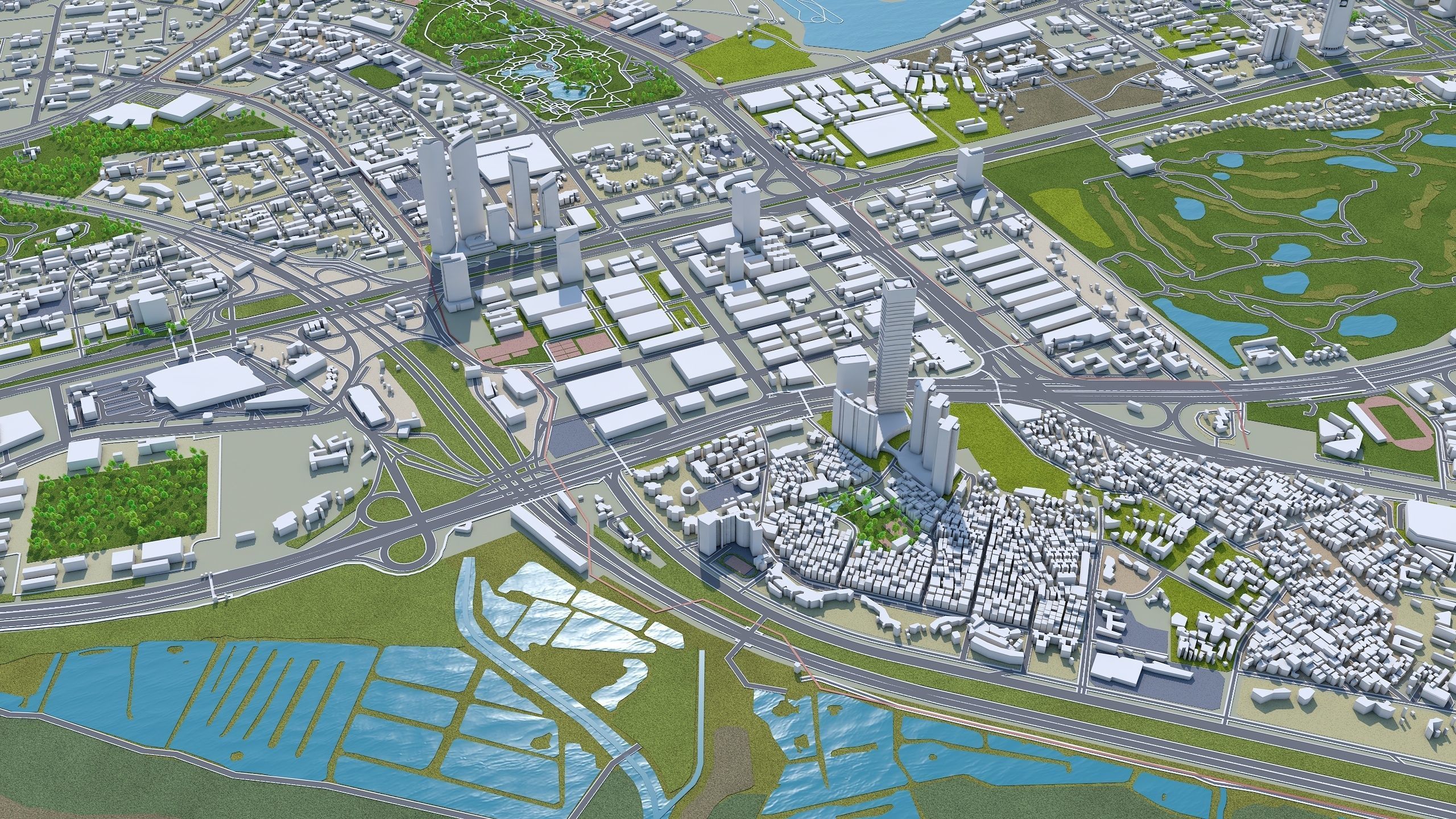 Shenzhen City China Low-poly 3D model_16