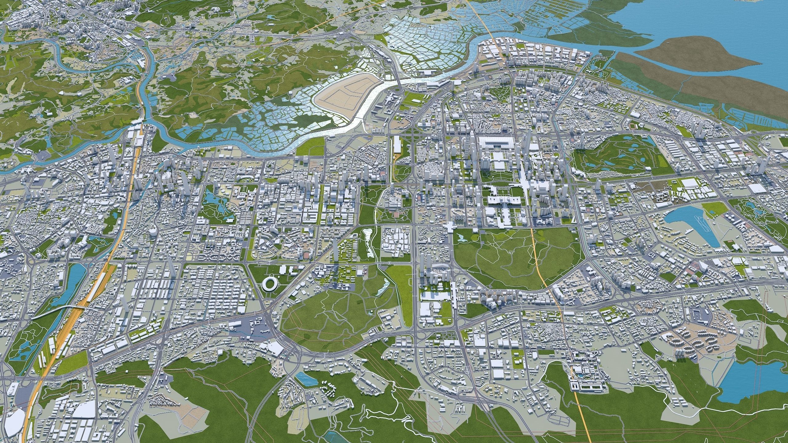 Shenzhen City China Low-poly 3D model_20