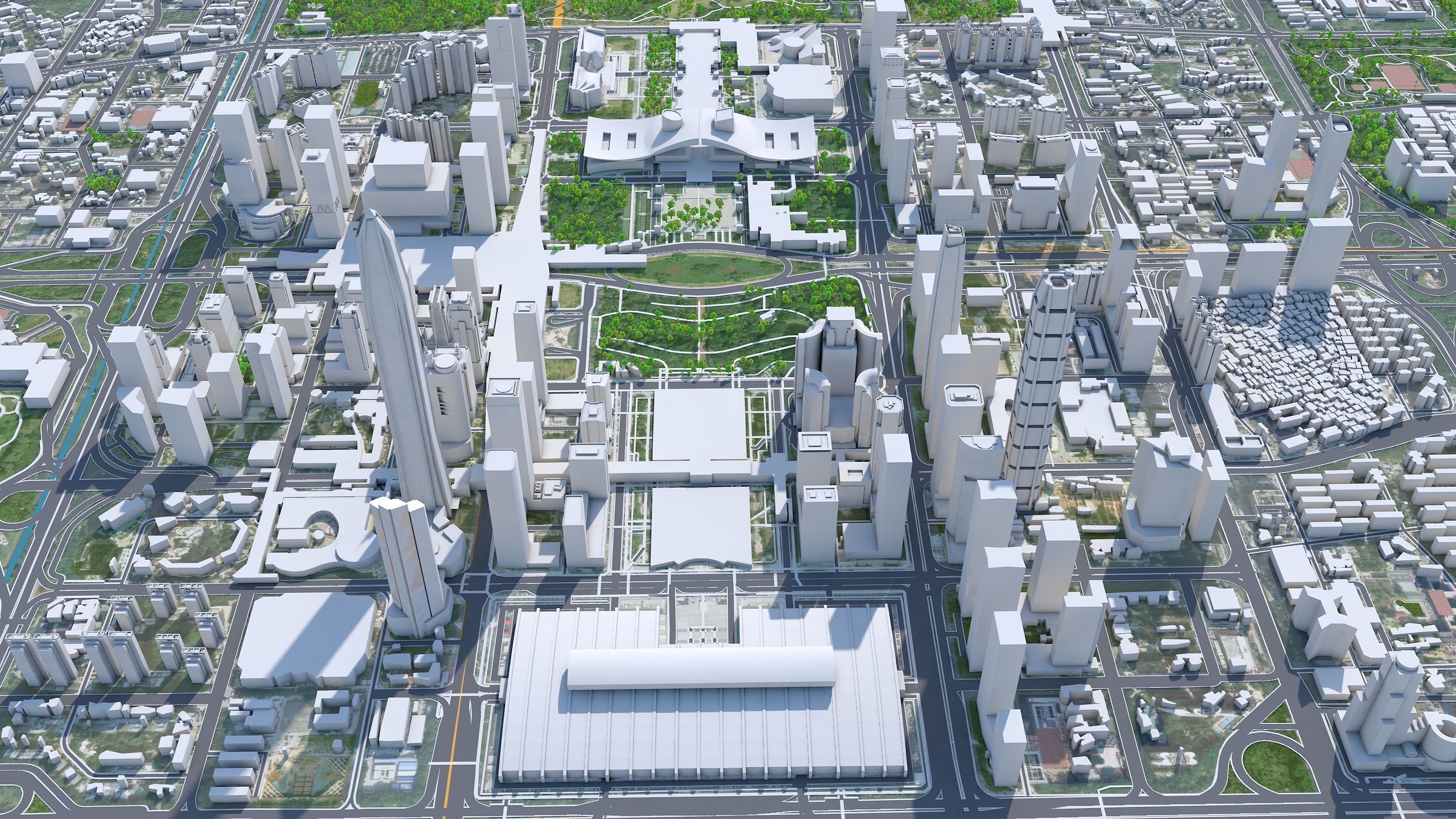 Shenzhen City China Low-poly 3D model_1