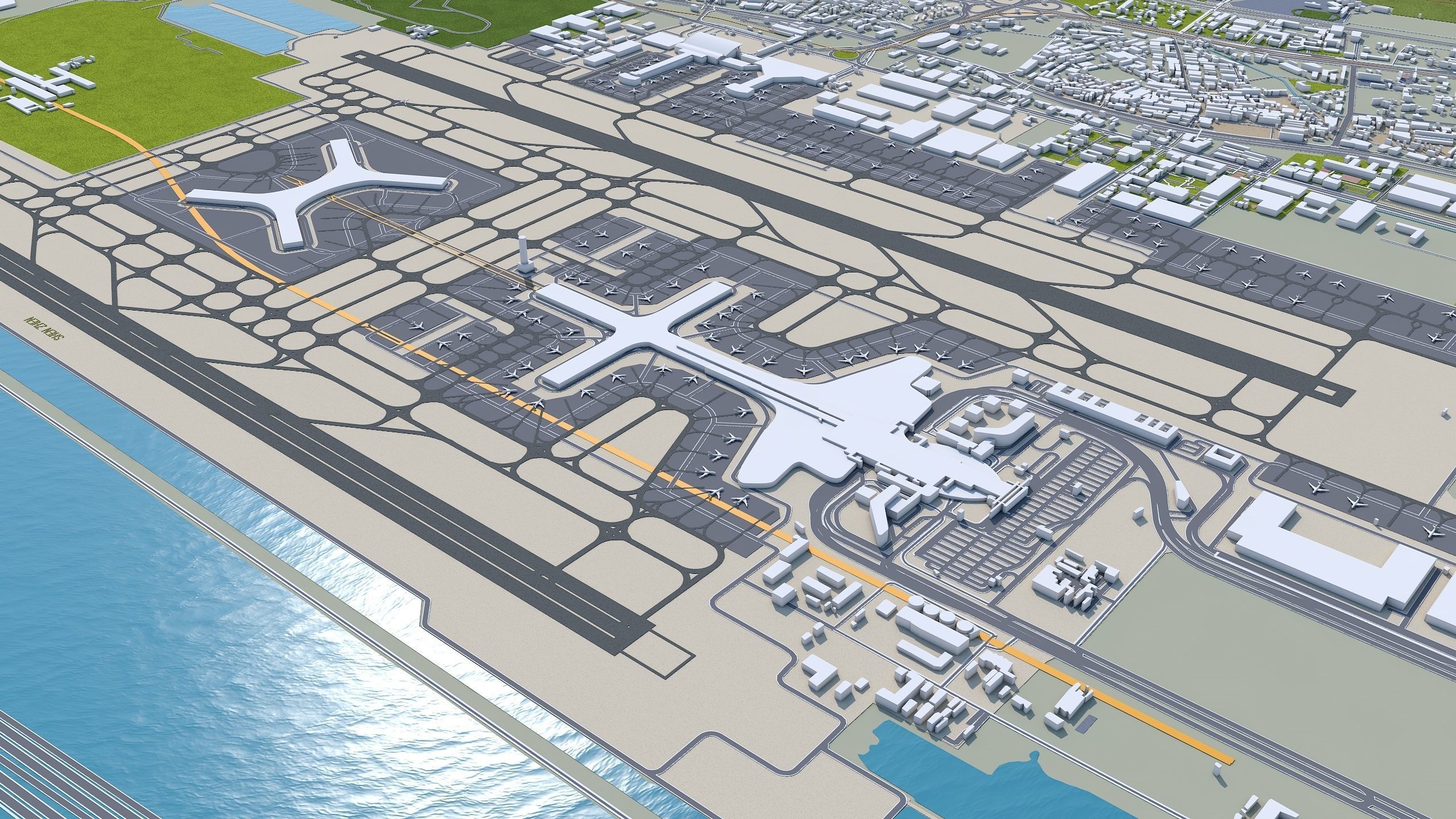 Shenzhen City China Low-poly 3D model_13