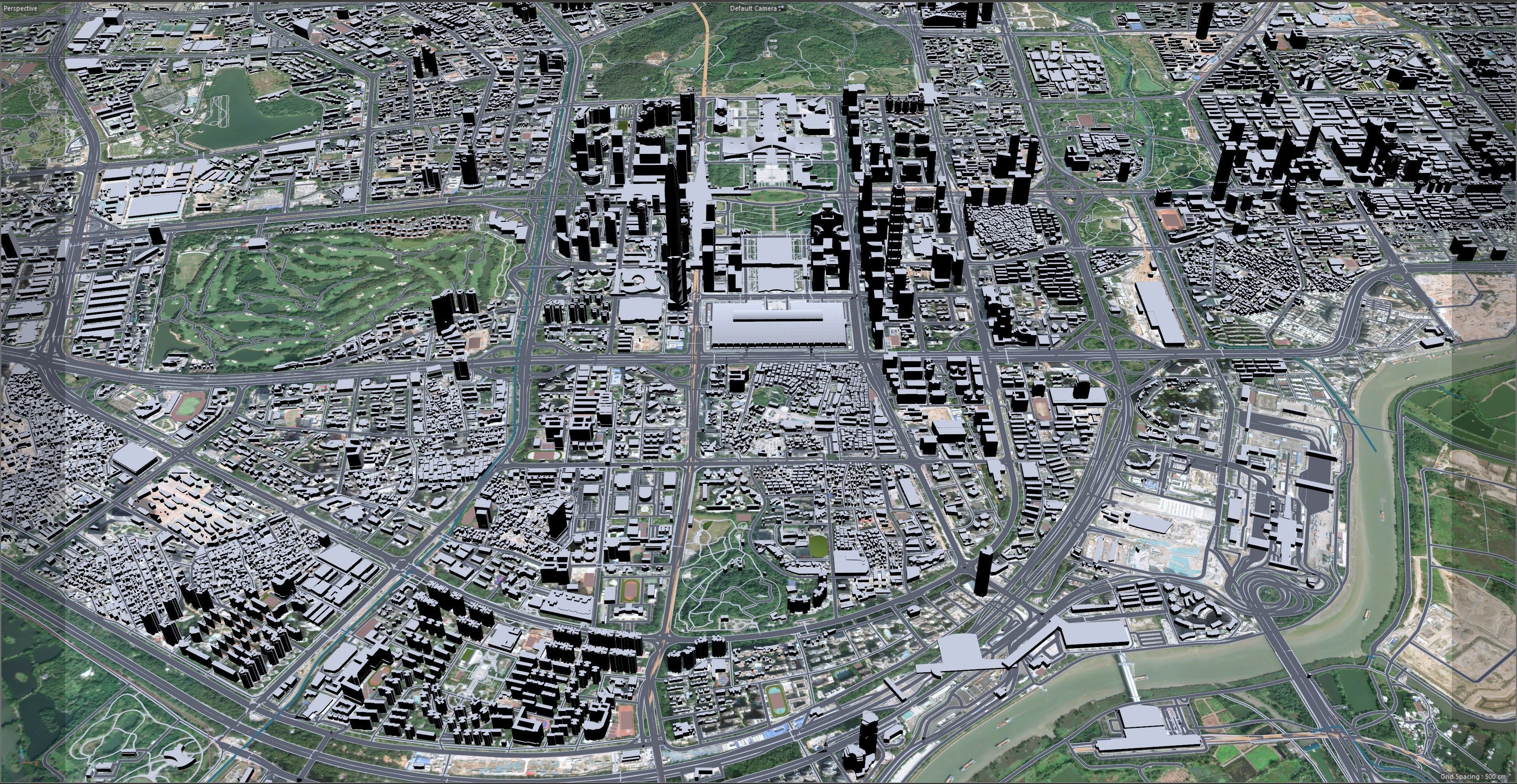 Shenzhen City China Low-poly 3D model_27
