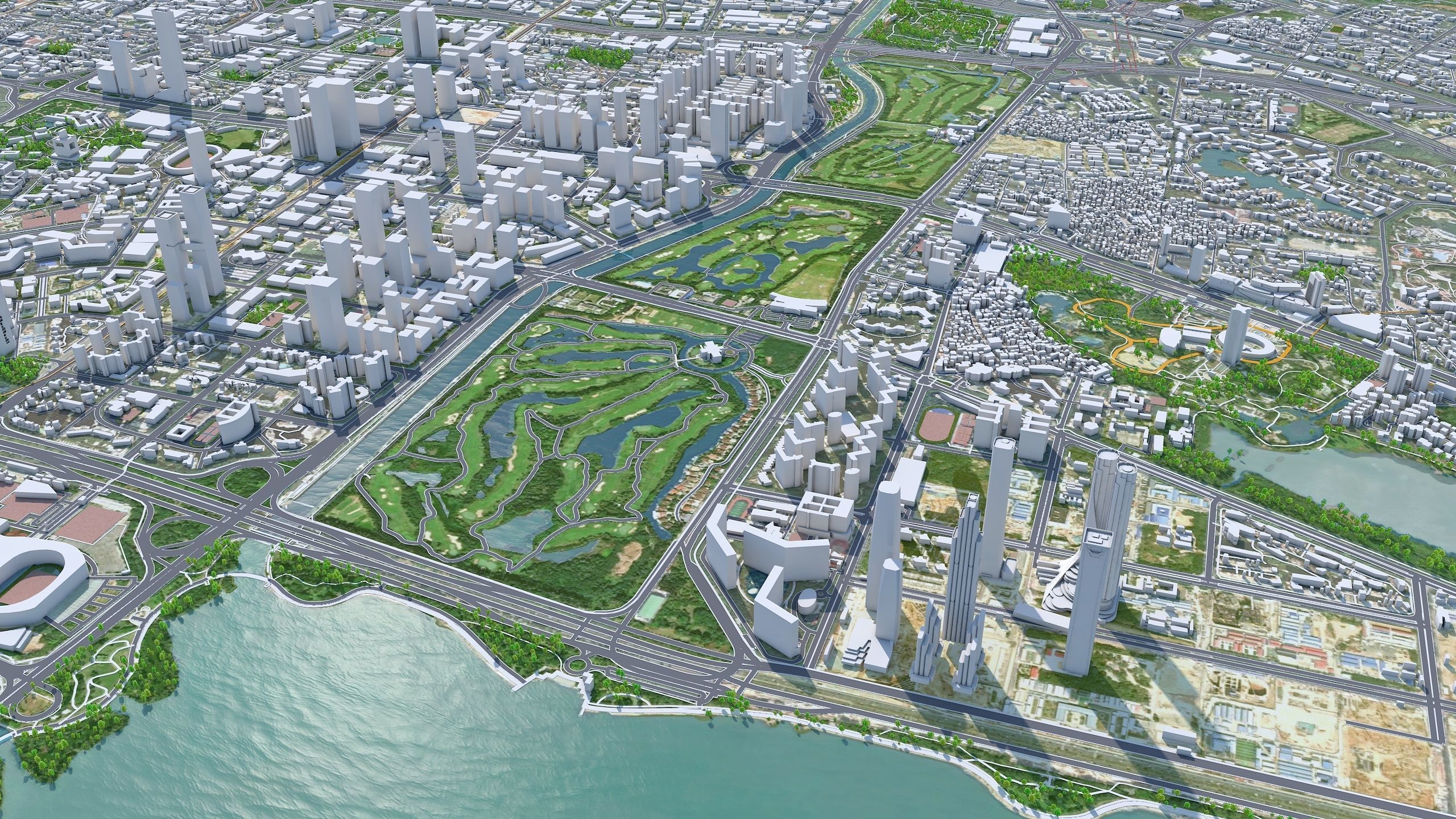 Shenzhen City China Low-poly 3D model_8