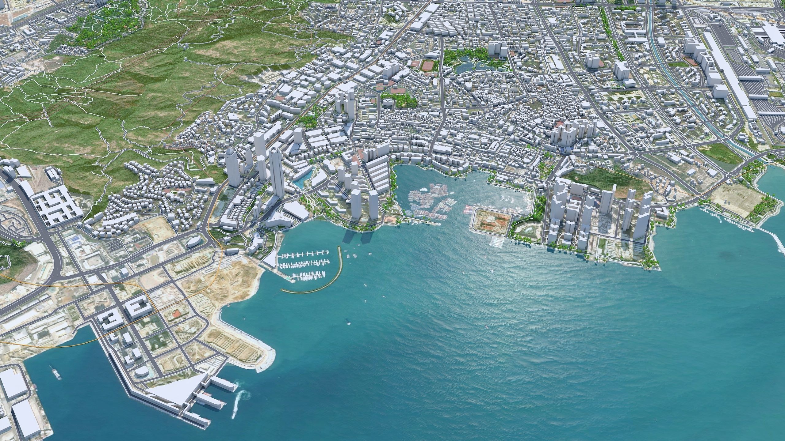 Shenzhen City China Low-poly 3D model_10