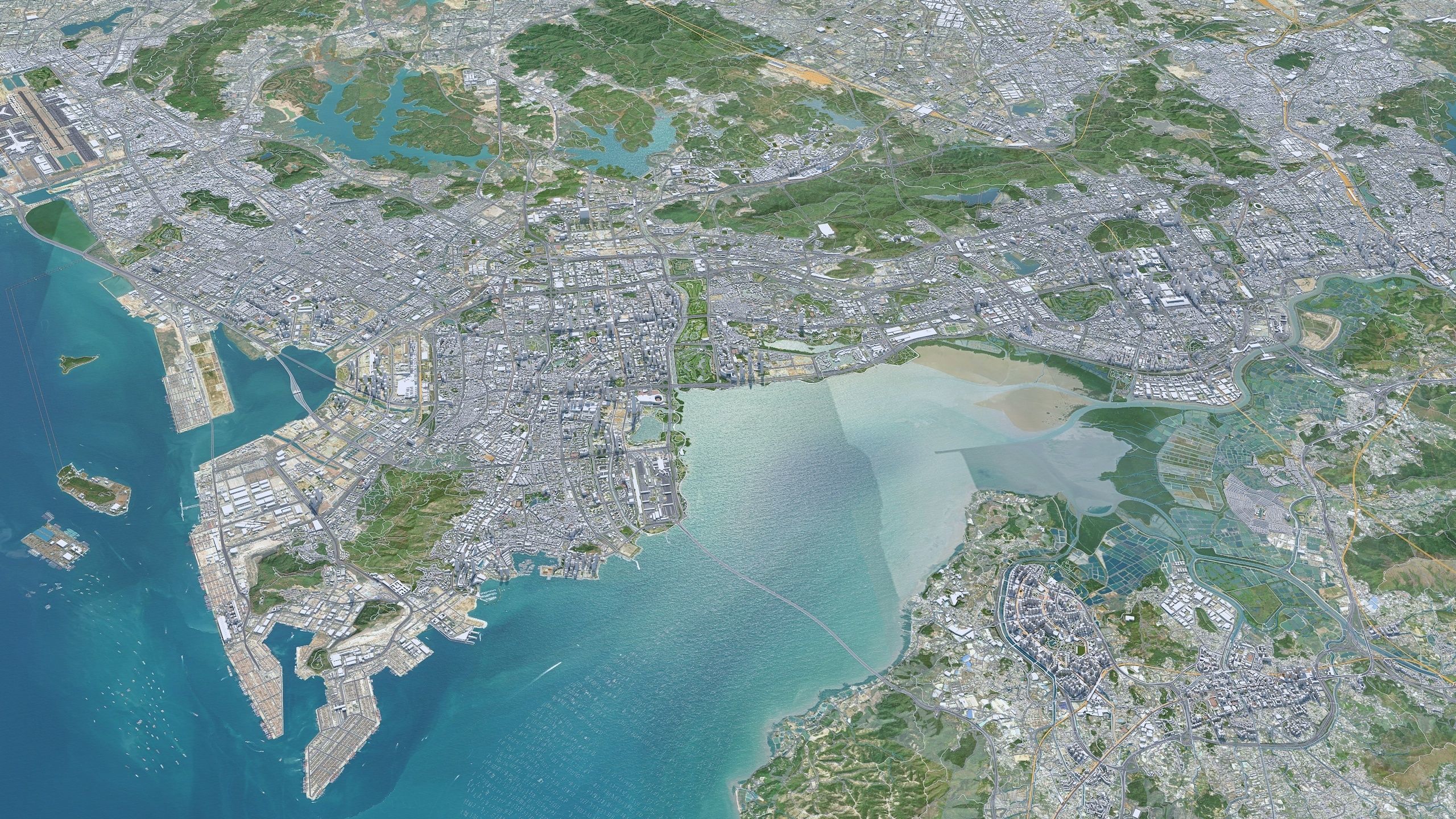 Shenzhen City China Low-poly 3D model_12