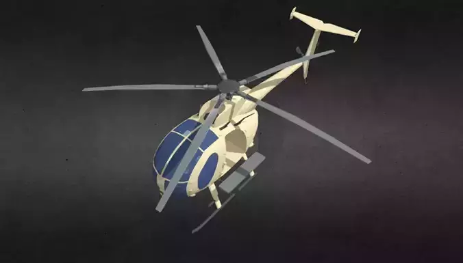 MH-6 helicopter Low-poly 3D model